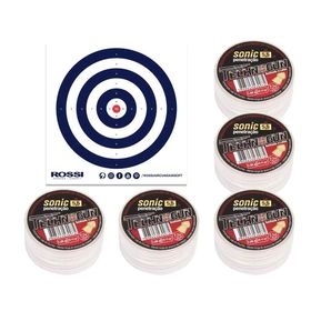 Kit 05 Cx Chumbinho Sonic Gold Latonado 5,5mm 125 unds+Alvos