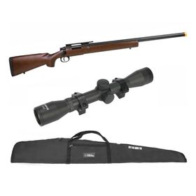 Rifle Airsoft Sniper M24 Storm Wood + Luneta 4x32 + Capa