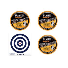 Kit 3 caixas de Chumbinho Bolt 4,5-500 Pcs +Alvos 40Unds