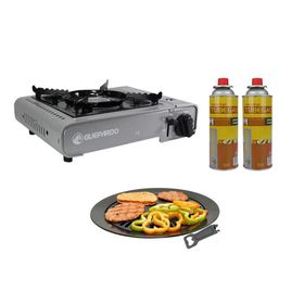 Fogareiro Horizontal Duppio Cinza + Refil + Grill Plate