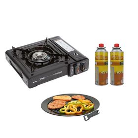 Fogareiro Frontier Portatil Preto + Refil + Grill Plate