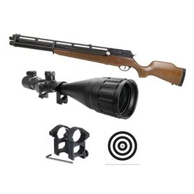 Carabina PCP Rossi R8 VR G4 Madeira 5,5+Luneta 6-24x50+Alvos