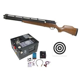 Carabina PCP Rossi R8 VR G4 Madeira 5,5 + Compressor + Alvos