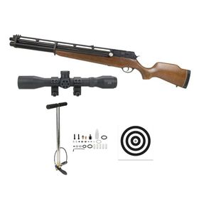 Carabina PCP Rossi R8 VR G4 Madeira 5,5+ Luneta 4x32 + Itens