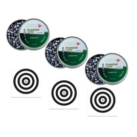 Kit 3 Chumbo Rifle Premium Series 5,5 Pointed + 30 Alvos