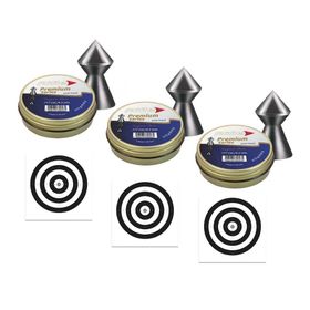 Kit 3 Chumbo Rifle Premium Pointed 4,5 - 250 Un + 30 Alvos