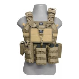 Colete Tático Modular Plate Carrier + 8 Peças TAN