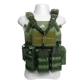 Colete Tático Modular Plate Carrier + 8 Peças Verde