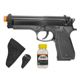 Pistola Airsoft Beretta M92 Spring 6.0 + BBS + Coldre / Capa