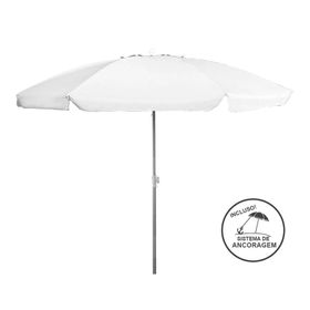 Guarda Sol Poliéster UV50+ Aluminio 2,50x2,50m Branco - Zaka