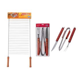 Grelha Simples 03 Ref. 003109 - Mor+Kit Churrasco Inox 3 Pcs