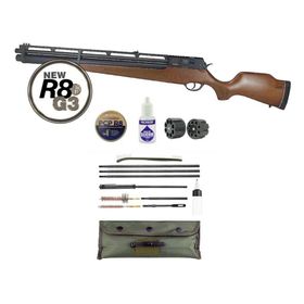 Carabina Pressão Pcp Rossi R8 G3 Madeira STD 5,5+Kit Limpeza