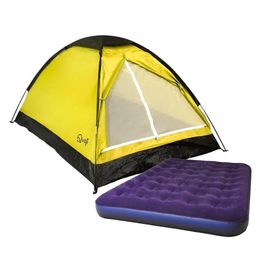 Barraca Camping 2 Quati Carajas Amarelo + Colchão Casal