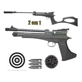 Carabina e Pistola Pressão CO2 CP2Hybrid 4,5+Chumbo+Co2+Alvo