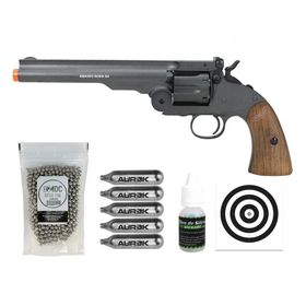 Revólver Pressão CO2 Colt .45 Cowboy 7"FullMetal 4,5+Kit pro