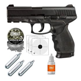 Pistola Airgun Kwc 24/7 Co2 4,5mm + Co2 + Esferas + Alvos