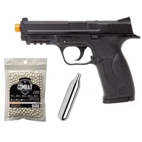 Pistola Airsoft Mp40 Co2 Polimero 6mm KWC + 500 BBs