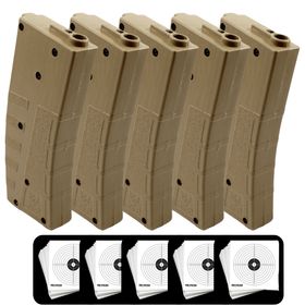 kit 5 Magazine Midcap Rifle M4 TAN Kpp Airsoft 6mm