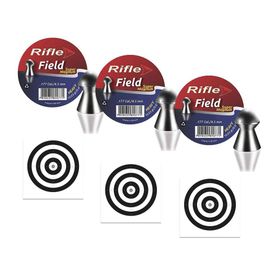 Kit 3 Chumbinho Rifle Super Magnum Field 4,5+30 Alvos