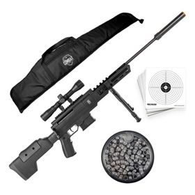 Carabina Pressão Black Ops Espingarda Sniper 5.5mm + Kit