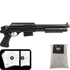 Escopeta De Airsoft Shotgun Táctical Rossi + Munição E Alvo