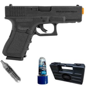 Pistola Airgun G11 Glock Co2 6mm Rossi + Case E Esfera