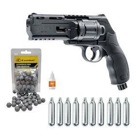 Revolver Co2 T4 Hdr .50 Home Defense + Cilindros E Esferas