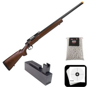 Sniper Airsoft M24 Wood Madeira Rossi 1000bbs + Magazine