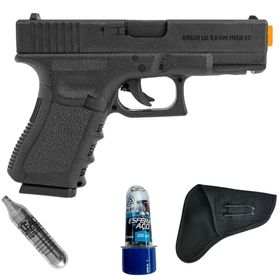 Pistola Airgun G11 Glock Co2 6mm Rossi + Coldre E Esfera