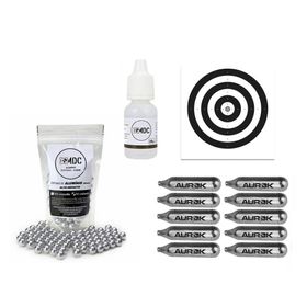 Esfera Alumínio 0.50 - 50 und+10 Co2+Oleo de Silicone + Alvo