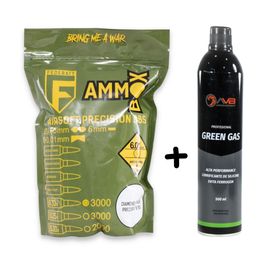 BBs 0.20 AMMO BOX + Green Gás 500ml para Airsoft - AVB