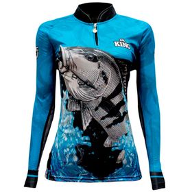 Camiseta de Pesca King Brasil Manga Longa Proteção Solar