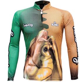 CAMISETA DE PESCA SUBLIMADA KING BRASIL MANGA LONGA - TAMBAQUI KFF605