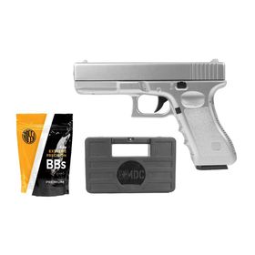 Pistola Airsoft VG GK-V20 Silver Metal + 1000bbs + Case