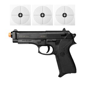 PISTOLA DE AIRSOFT SPRING SP92 6MM QGK + ALVO