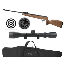 Carabina Pressão Naja Wood Gás Ram 4,5 + Kit