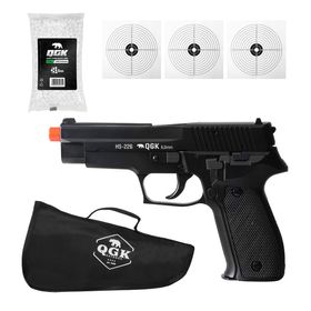 PISTOLA DE AIRSOFT SPRING HS-226 6MM QGK + CAPA + BBS + ALVO