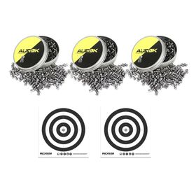 Kit 3 latas Chumbinho Aurok Hollow Point 5,5mm + Alvos