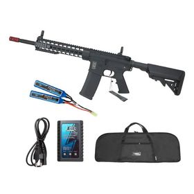 Rifle Airsoft AEG M4 SA-F02 Black Flex Key MOD 10" + Kit