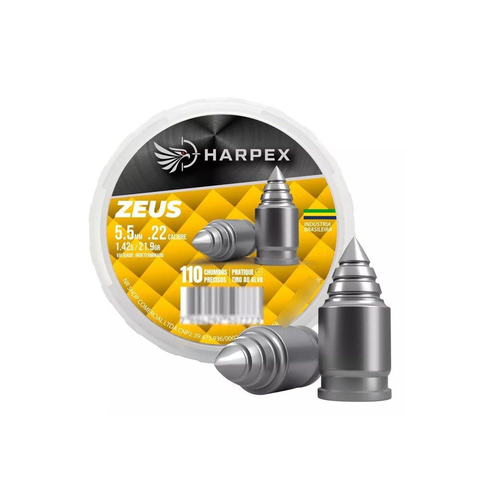 Chumbinho Harpex Zeus 5,5mm 21,9g alta penetração e impacto