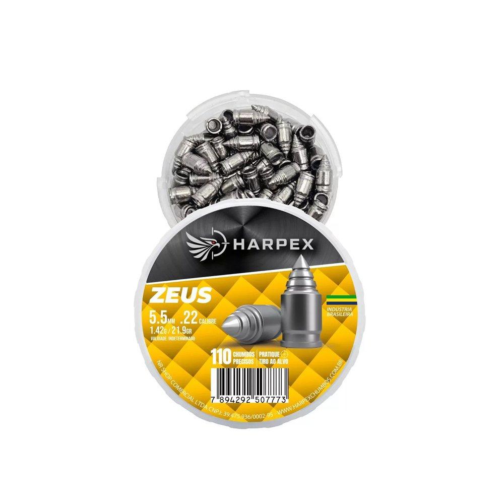 Chumbinho Harpex Zeus 5,5mm 21,9g alta penetração e impacto