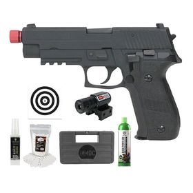 Pistola Airsoft Gás GBB P226 Blowback 6mm - Rossi + Kit Pro