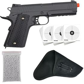 Pistola Airsoft 1911 v13 Fulmetal 6mm 10 alvo 1000bbs coldre