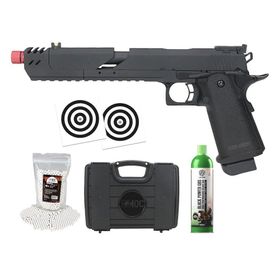 Pistola Airsoft Gás GBB 1911 Hi-Capa Speed 6mm Rossi + Kit