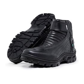 Bota Motociclista Acero Couro Race Preto - Cano Médio