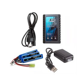 Kit Bateria Airsoft Lipo 11.1v/3s - 1100mah + Carregadores