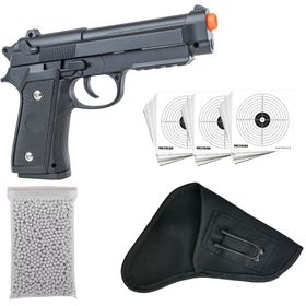Pistola Airsoft beretta Fullmetal 6mm 10 alvo 1000bbs coldre