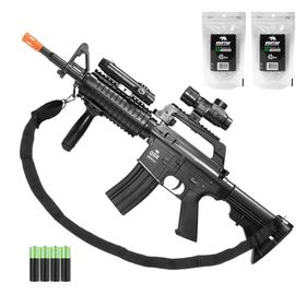 RIFLE AIRSOFT AIRGUN M4 SPRING MR744 QGK 6MM+PACK+2000BBs