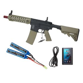 Rifle de Airsoft AEG M4 SA-F01 Half Tan Serie FLEX - Specna Arms + Bateria e Carregador
