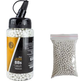 Munição Airsoft 2000un 0,12g 6mm mamadeira + refil mil 0,20g